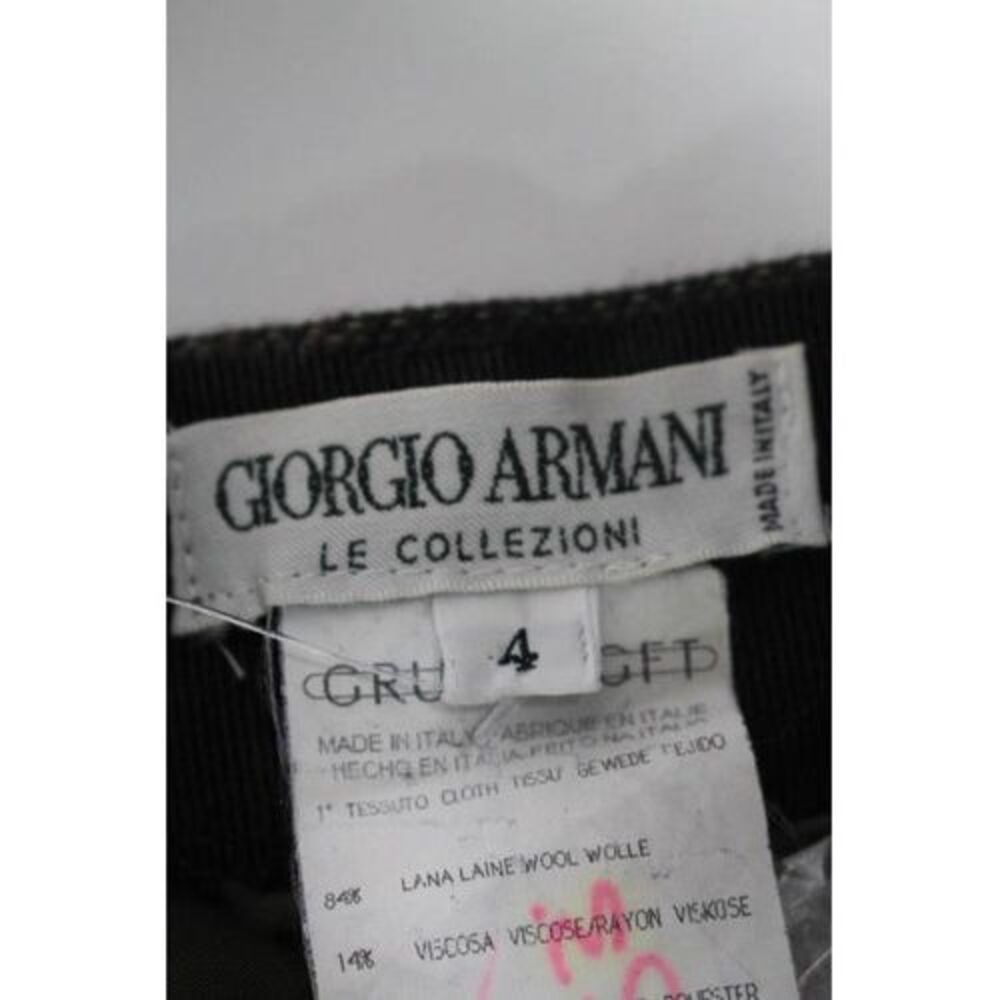GIORGIO ARMANI Brown Wool Striped Pleated Front Creased Straight Leg Pants Sz 4 - Picture 6 of 6